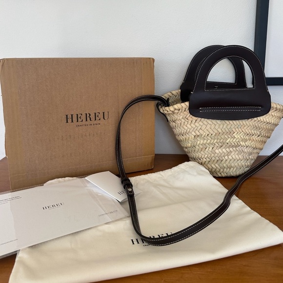 NWT • HEREU • Limited Edition Spain Cabas Straw Leather Tote Crossbody Bag - Picture 3 of 10